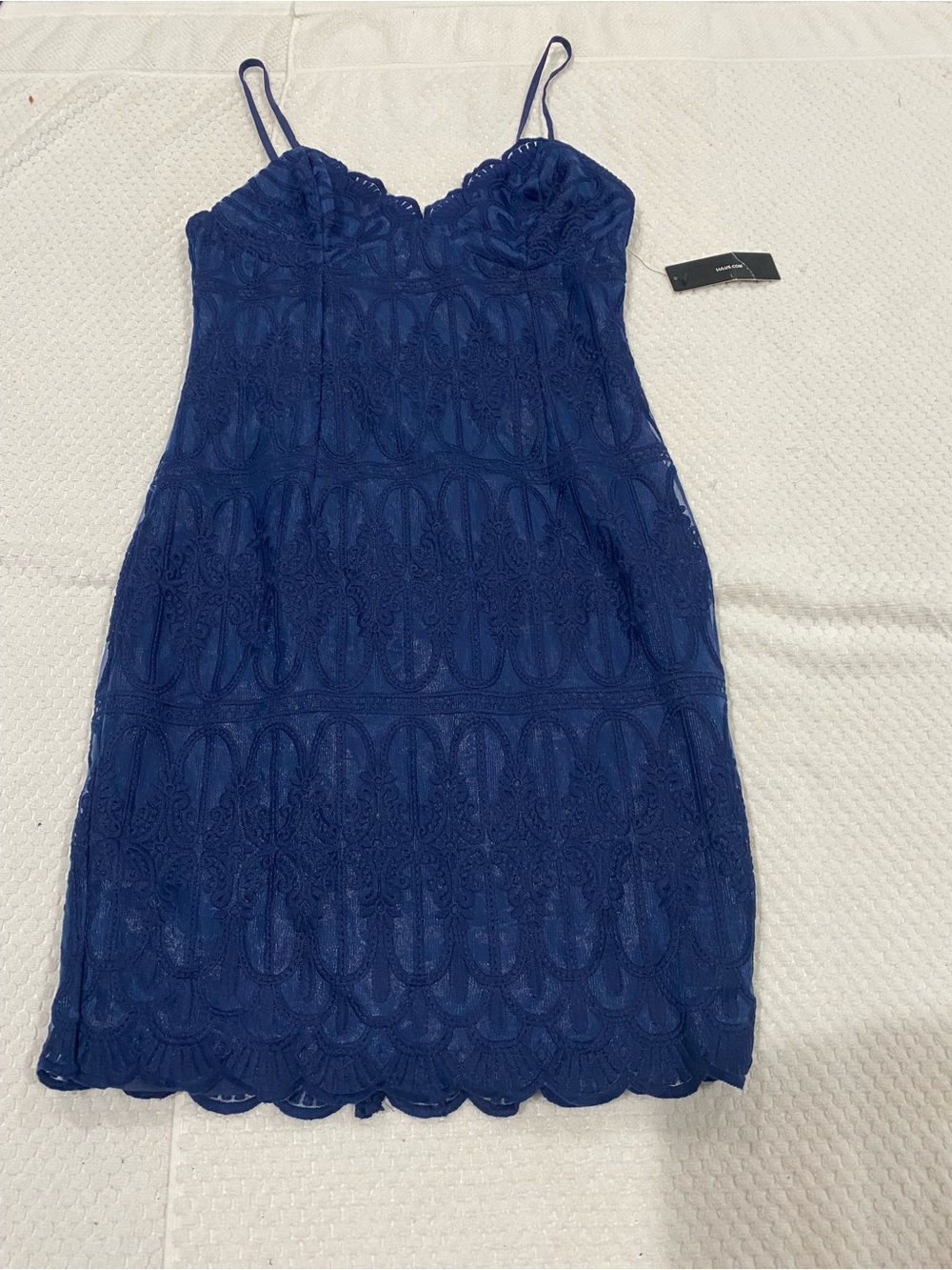 LULUS Lace Slip Dress in Navy Blue - Women's Elegant Spaghetti Strap